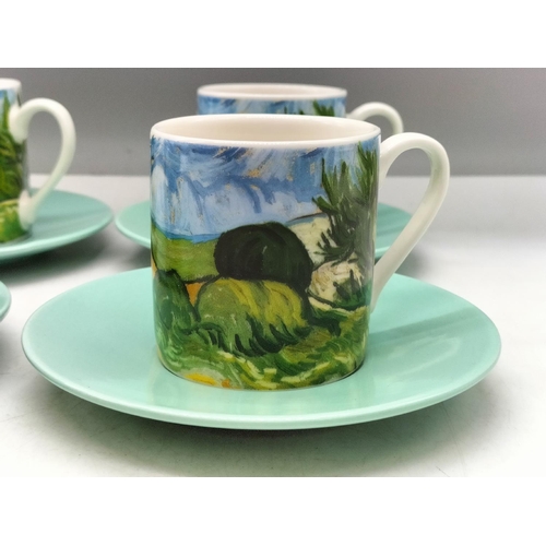 137 - National Gallery 'Vincent Van Gogh' Design 6cm Espresso Cups and Saucers (4).