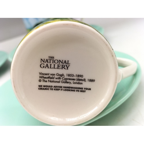 137 - National Gallery 'Vincent Van Gogh' Design 6cm Espresso Cups and Saucers (4).