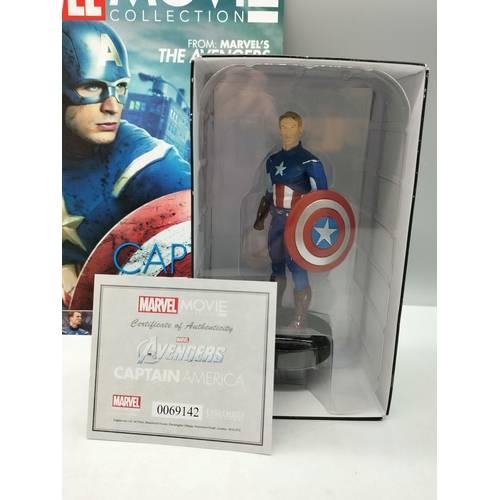 140 - Eaglemoss Marvel Movie Collection Boxed Figure with Certificate of Authenticity 'Captain America' pl... 