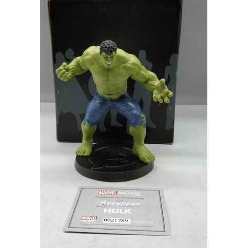 143 - Eaglemoss Marvel Movie Collection Figure with Certificate of Authenticity 'Hulk'. Boxed 15cm Tall.