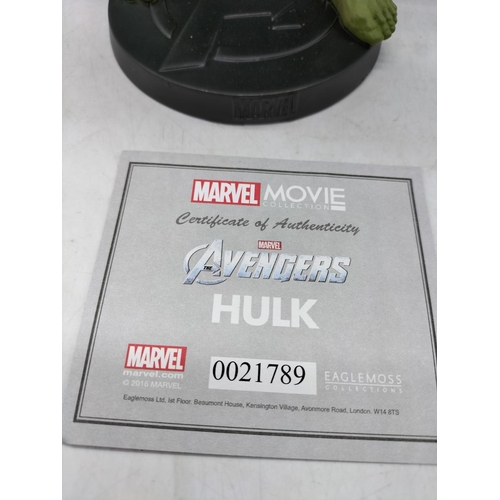 143 - Eaglemoss Marvel Movie Collection Figure with Certificate of Authenticity 'Hulk'. Boxed 15cm Tall.