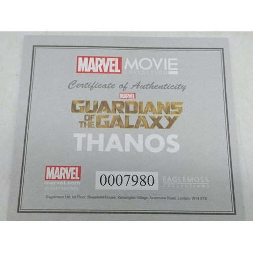 144 - Eaglemoss Marvel Movie Collection Figure with Certificate of Authenticity 'Thanos'. Boxed 15cm Tall.