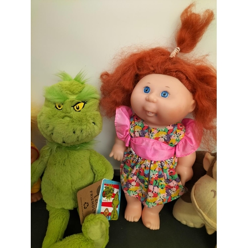 146 - Vintage Cabbage Patch Kid Doll, Dam Troll, The Grinch, Donkey Kong, Jelly Cat Flamingo and Simpsons ... 