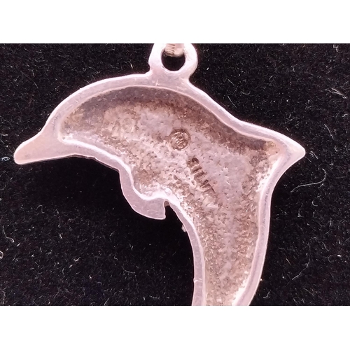 15A - 925 Silver Chain and Dolphin Pendant.