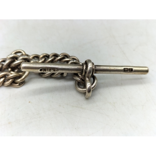 160C - Hallmarked Silver Watch Chain and Fob.