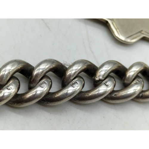 160C - Hallmarked Silver Watch Chain and Fob.