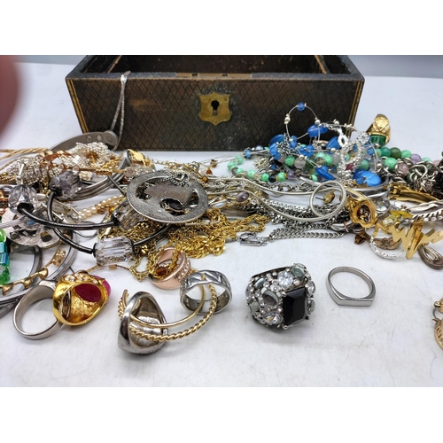 178 - Old Box containing Assorted Costume Jewellery.