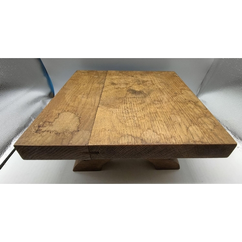 182 - Oak Stand. 14cm High, 34cm x 34cm.