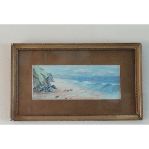 183 - 2 x Framed and Glazed Seascape Watercolours. Late 19th/Early 20th Century. Signature possibly under ... 