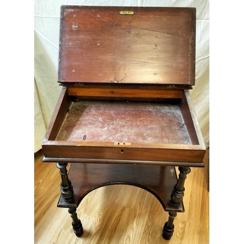 184 - Victorian Whatnot Desk. Requires Attention. 77cm High, 42cm x 53cm. This Lot is Collection Only.