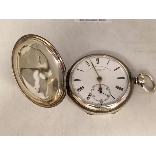 190A - Thomas Russell & Son 97552 Silver Hallmarked 1898 Pocket Watch W/O in 20cm Display Case.