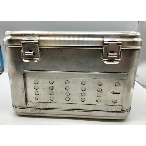 203 - Vintage 1950s Surgicon Stainless Steel Case. 35cm x 25cm x 21cm.