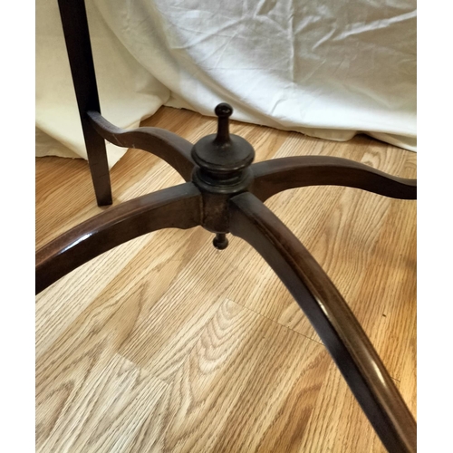 208 - Edwardian Oval Inlaid Mahogany Table. 70cm x 50cm x 70cm. This Lot is Collection Only.