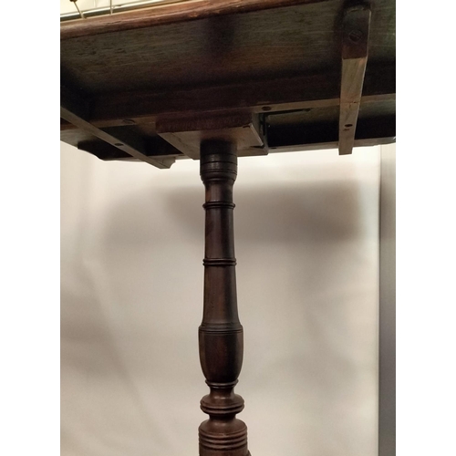 213 - Wooden Tilt Top Table. 74cm High, 47cm x 57cm. This Lot is Collection Only.