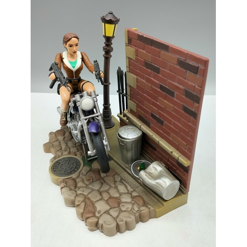 215A - Lara Croft 'Tomb Raider' on Motorbike 16cm Figure. Handlebars A/F.