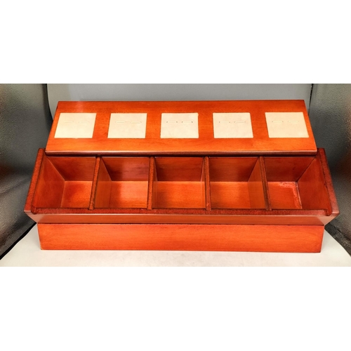 226 - Gui Laroque Wooden Tie and Cufflink Storage Case on Stand. 51cm x 12cm x 12cm.