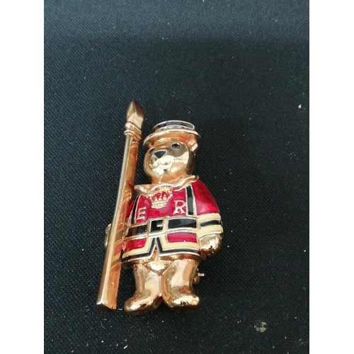 237 - Enamelled 'Yeoman' Teddy Brooch.