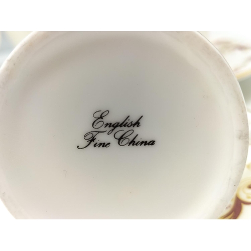 24 - English Fine China 15 Piece Coffee Set.