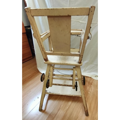 282 - 1940s/1950s Metamorphic Child's High Chair. Working Order, Needs Refurbishing. 92cm x 54cm. This Lot... 