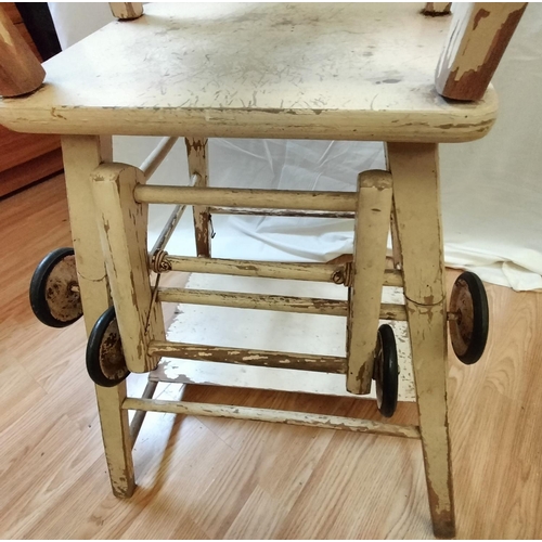 282 - 1940s/1950s Metamorphic Child's High Chair. Working Order, Needs Refurbishing. 92cm x 54cm. This Lot... 