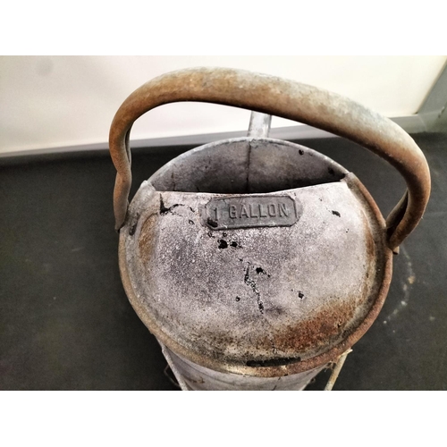 292 - Galvanised Items (3) - Watering Can, Tub and Lidded Pan.