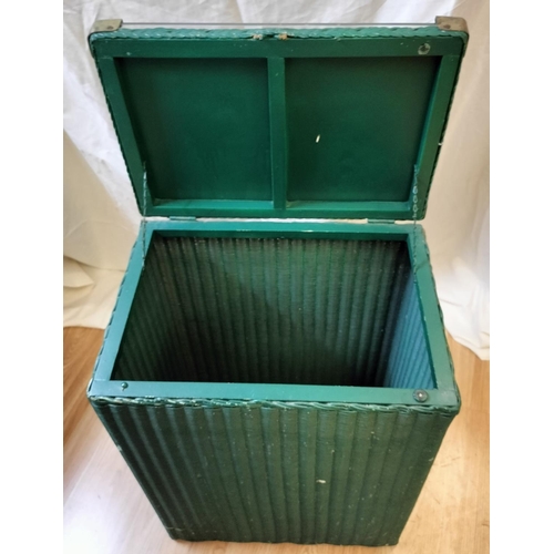 318 - LLoyd Loom Glass top Bathroom Box. 42cm x 29cm x 60cm. This Lot is Collection Only.