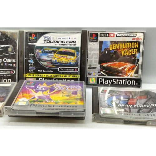 320 - Playstation Games (7) including Spyro the Dragon, Toca World Touring Cars, Gran Turismo, etc.