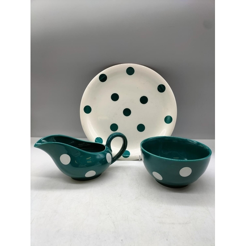 333 - Retro 1950s J. G Meakin Studio Ware 21 Piece 'Polka Dot' Coffee Set designed by Frank Trigger.