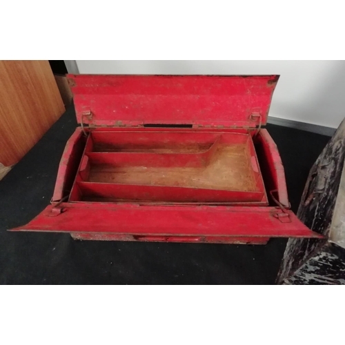 35A - Vintage Gordon Tool Box plus Top Opening Chest with Drawers. Largest being 25cm High, 55cm x 35cm. T... 