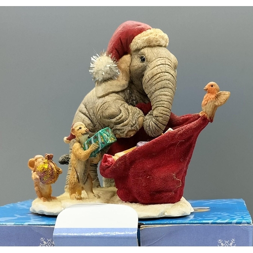 363 - Tuskers Figures (2) -  'Love is a Cuddle' 91374 (20cm High, 18cm Long) and Boxed 'Santa's Little Hel... 