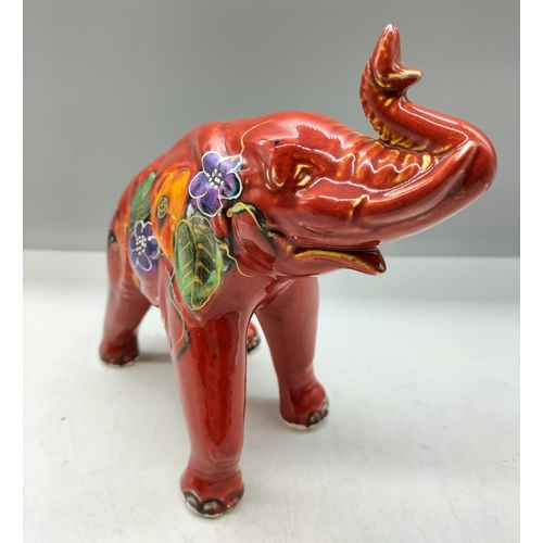 370 - Anita Harris Art Pottery Figure of an Elephant. 20cm High x 20cm.