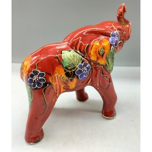 370 - Anita Harris Art Pottery Figure of an Elephant. 20cm High x 20cm.