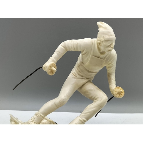 378 - Italian Classic Figure of a Skater. Signed A Santini? 23cm x 20cm.