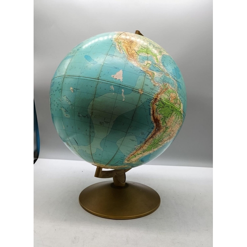 4 - 1967 George Philips & Sons Globe on Tin Stand. Approx 41cm Tall. Slight Damage to Printing.