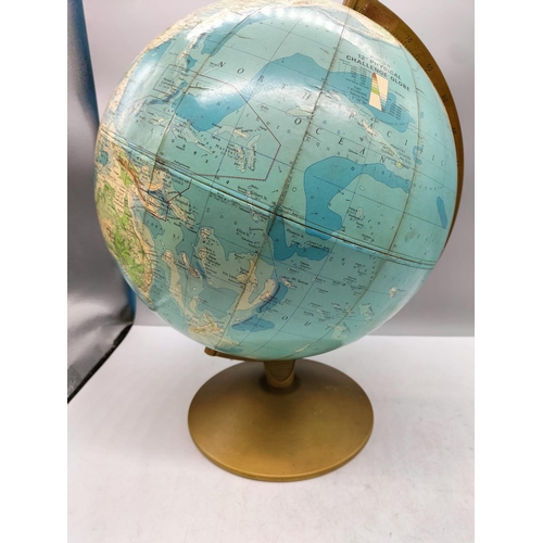 4 - 1967 George Philips & Sons Globe on Tin Stand. Approx 41cm Tall. Slight Damage to Printing.