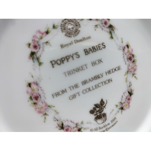 414 - Royal Doulton Brambly Hedge 'Poppies Babies' Lidded Trinket Pot. Seconds Quality.