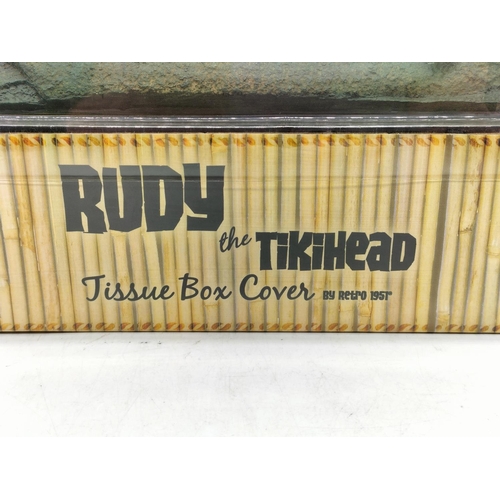 419 - Rudy Tiki Head Tissue Holder plus Guinness Coasters.