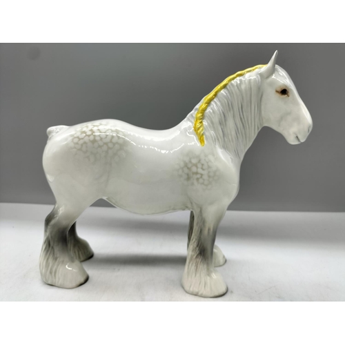 56 - Beswick Figure of a Dapple Grey Shire Horse. 21cm High.