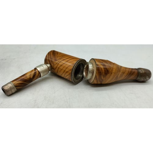 568 - Unusual Metamorphic Pipe, Turns into a Bottle. 14cm High.