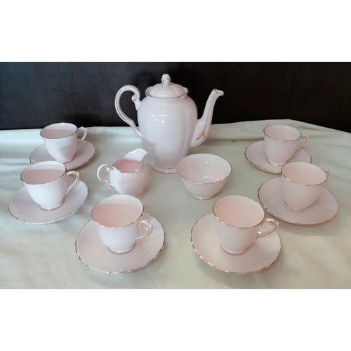 5A - Tuscan Pink 15 Piece Coffee Set with Gilded Trim.