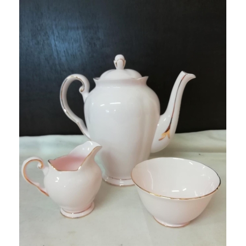 5A - Tuscan Pink 15 Piece Coffee Set with Gilded Trim.