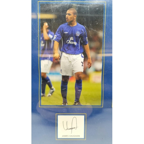 608 - Framed Print of Everton FC Players - James Beattie, James Vaughan and Duncan Ferguson. All signed in... 