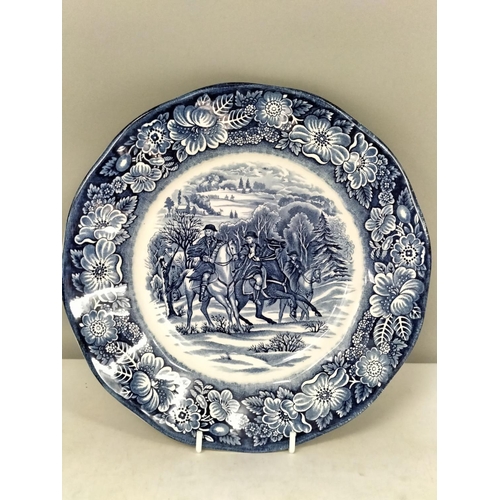 64 - Staffordshire Ironstone Liberty Blue 22cm Plates 'Washington at Valley Forge' (6).