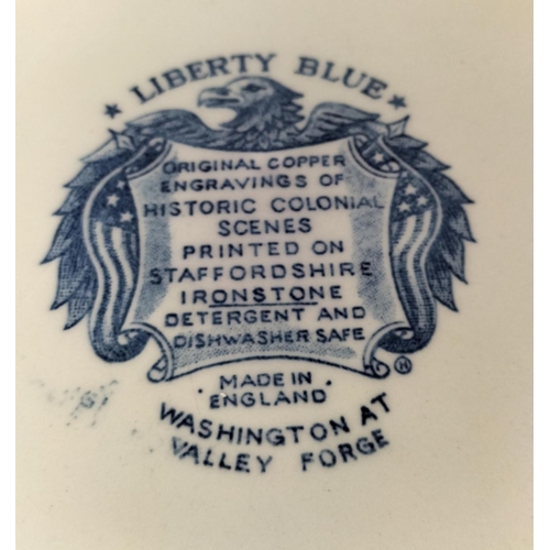 64 - Staffordshire Ironstone Liberty Blue 22cm Plates 'Washington at Valley Forge' (6).