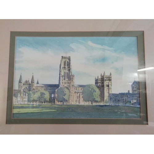 76 - Framed and Glazed Watercolour of Chester Cathedral? signed W Bumble 1997. 72cm x 52cm. This Lot is C... 