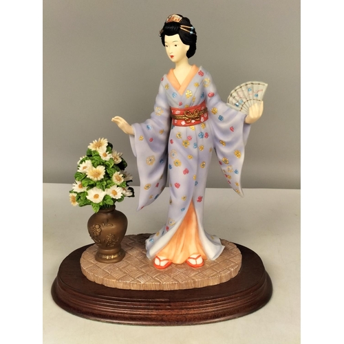 96 - Leonardo Collection Figure of a Geisha 1995. 21cm on Plinth.