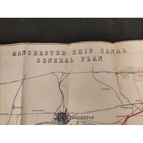 10A - Engineers Office Map of Manchester Ship Canal, July 1980. 91cm Long x 45cm.