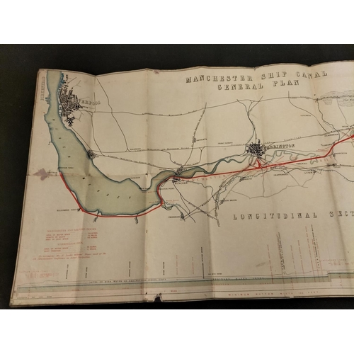 10A - Engineers Office Map of Manchester Ship Canal, July 1980. 91cm Long x 45cm.