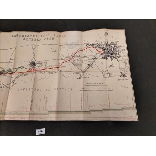 10A - Engineers Office Map of Manchester Ship Canal, July 1980. 91cm Long x 45cm.