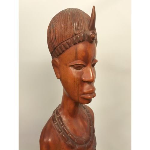 11 - Large 82cm Carved Wooden African Female Figure.